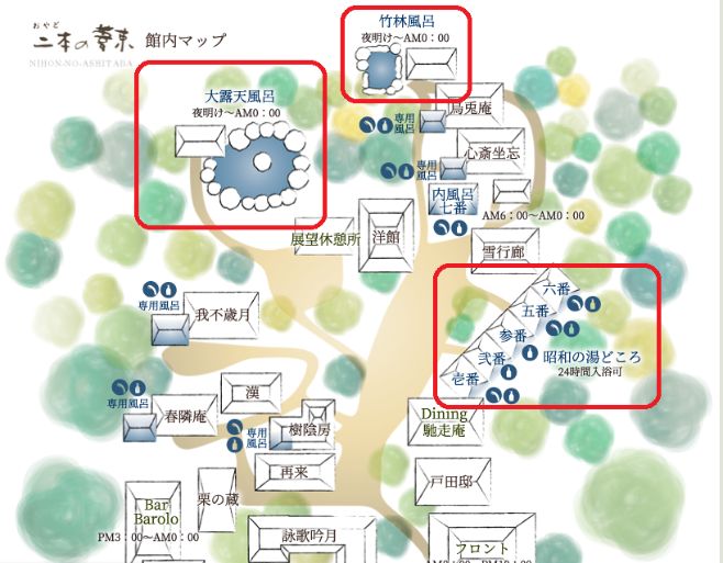 日本の葦束風呂マップ