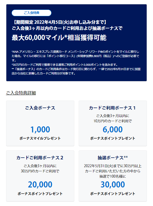 ANAアメックス公式入会キャンペーン